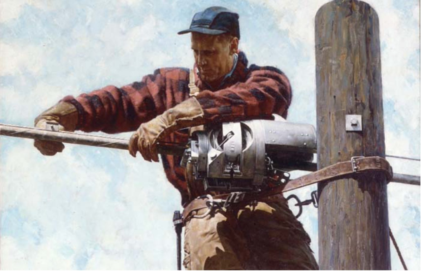 A lineman working on a power line.